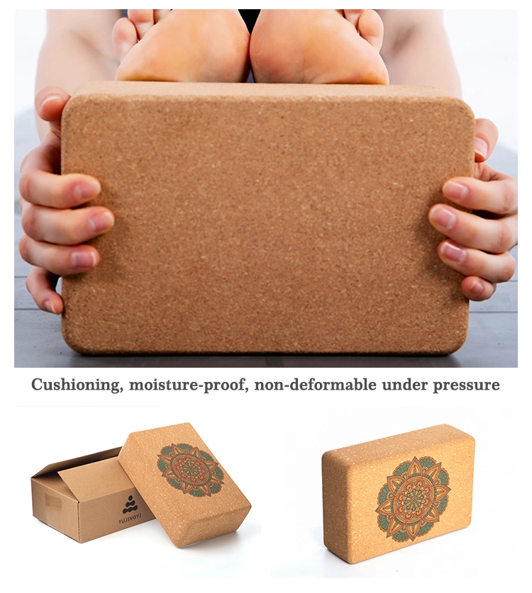 Multifunctional Custom Natural Wooden Cork Yoga Block and Bricks with Engraved Logo