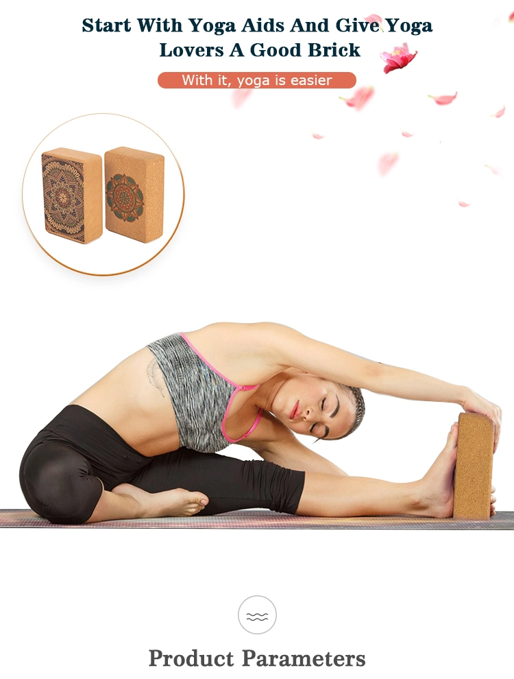 Multifunctional Custom Natural Wooden Cork Yoga Block and Bricks with Engraved Logo