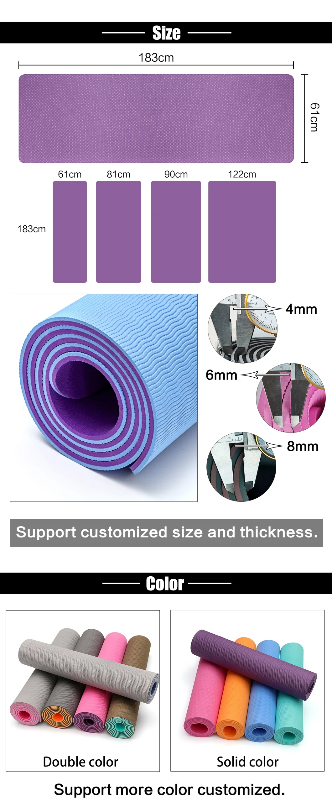 Best Selling Extra Soft Eco Friendly Fitness Natural TPE Gym Matts Sublimation TPE Yoga Mats