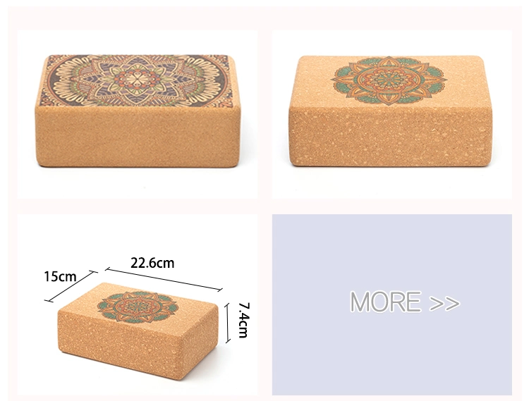 Multifunctional Custom Natural Wooden Cork Yoga Block and Bricks with Engraved Logo