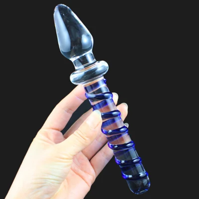 Double Stimulation Femelle Cristal Verre Glace Feu Bâton De Massage Anal Vaginal Masturbation Dispositif Produits de Sexe Pour Adultes